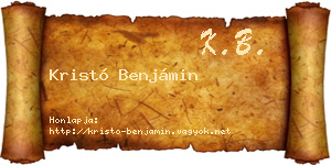 Kristó Benjámin névjegykártya