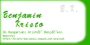 benjamin kristo business card